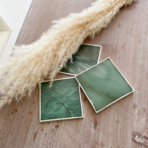 Green agate stone coasters, Agate coasters in the uk, Wedding coasters for favours, Green and Silver agate stone coasters