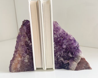 Amethyst crystal bookends, purple amethyst crystals, Amethyst ornaments, Amethyst clusters, heavy purple bookends