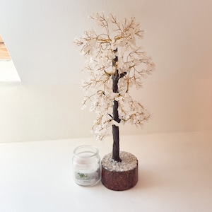 Agate Stone Tree, Agate Stone Ornament Tree, Agate Chakra White Ornament, White Agate Stone Tree, Healing Crystal Stone Tree,