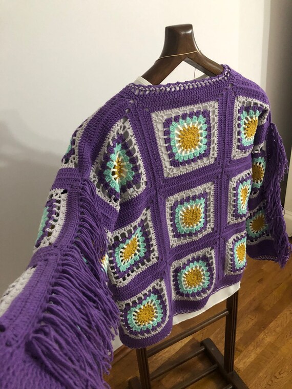 Crochet Afghan Granny Square Jacket 