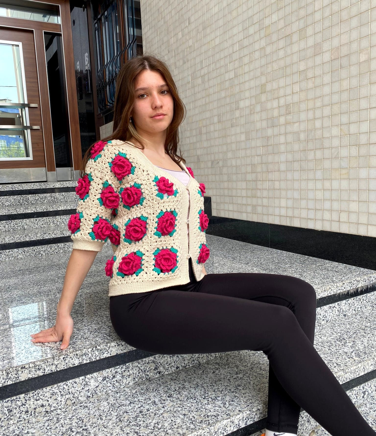 Red Rose Cardigan - Etsy Canada