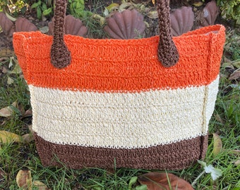 Grand sac d'été en raphia au crochet, sac à bandoulière en paille colorée, sac de plage, sac fourre-tout, sac à main, cadeau d'anniversaire