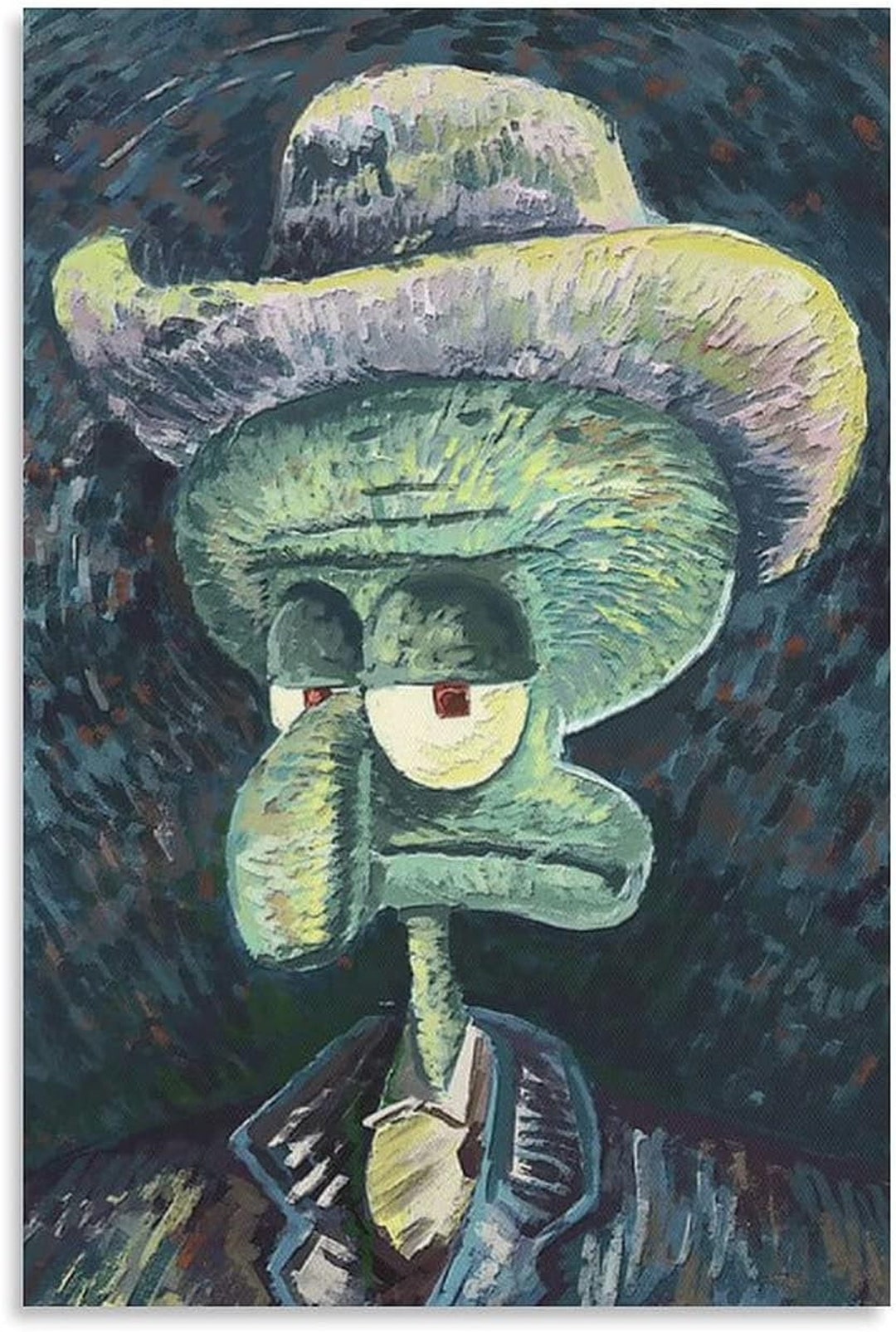 Squidward Tentacles Spongebob Van Gogh Artwork Oil Painting - Etsy UK