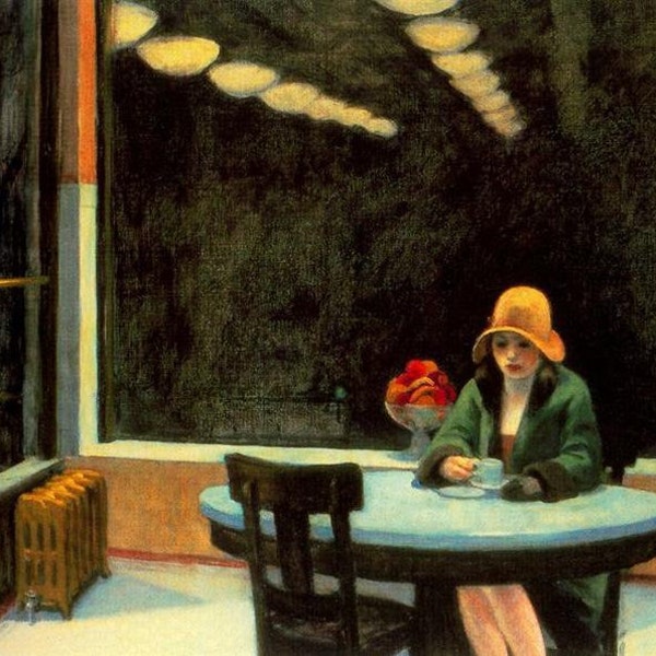 Edward Hopper Automat - Peinture nouveau réalisme de 1927 - Impression d'art