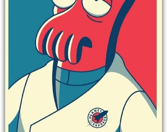 John Zoidberg - Futurama Cartoon Vintage living room modern art poster home decorative mural Art printing classic - OBAMA HOPE - 45cm x 60cm