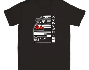 Nissan Skyline GTR R34 - Black T shirt