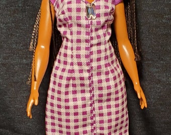 Barbie clothes+ doll clothes+ Gingham mermaid gown+ headband