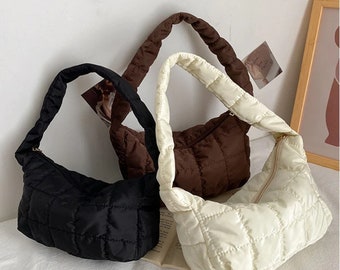 Stylish Woven Shoulder Bag | Designer Casual Simple Solid Messenger Bag | Inflatable Square Shoulder Bag | Black and Green Color Option