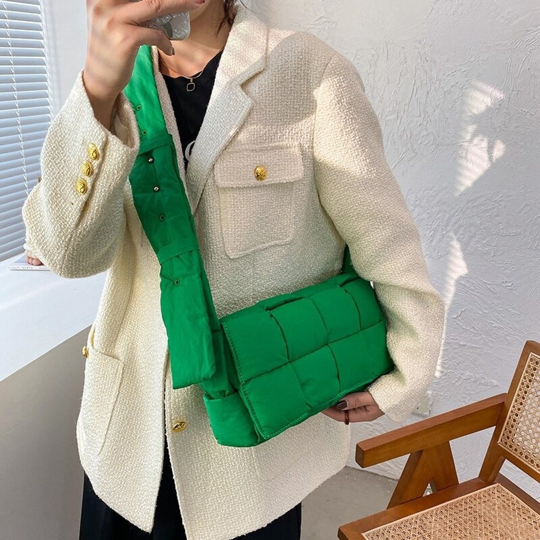 Stylish Woven Shoulder Bag Designer Casual Simple Solid Messenger Bag