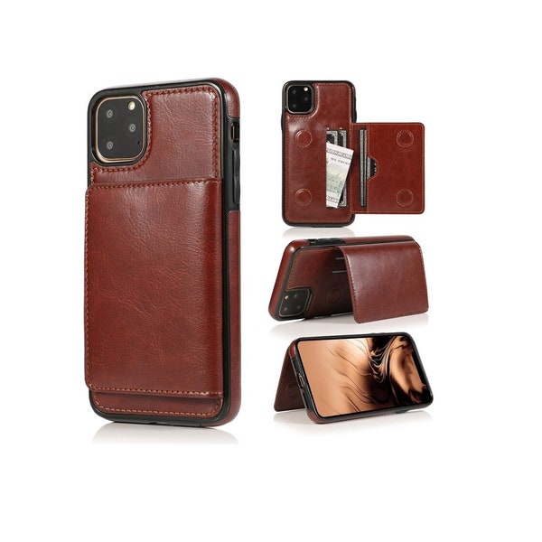 Vegan Leather Wallet Case For All iPhone | Multiple Card Slots | Fashion and Safe Phone Case | 6 Color Option | Magnetic Card Pocket