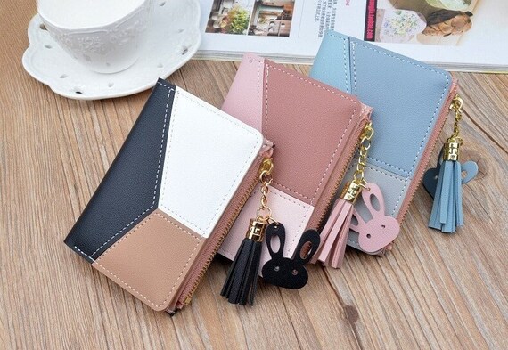 Fashion Panelled Wallets Trend Coin Purse Card Holder Leather New