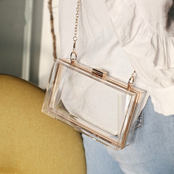 Acrylic Transparent Women Clutch Bag Messenger Bag Evening Bag