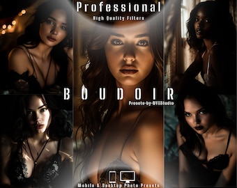 Boudoir Presets | 15 Desktop & Mobile Presets | Dark, Matte, Moody, Rich Brown, Warm | Blogger and Influencer Presets | Photo Filters