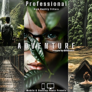 15 Adventure Presets | Desktop & Mobile Presets | Dark, Matte, Nature, Rich, Jungle, Greeny | Blogger and Influencer Presets | Photo Filters