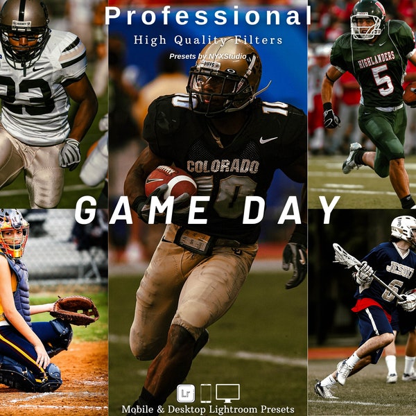 10 GAME DAY Lightroom Presets | Mobile + Desktop | Sports, Baseball, Hockey, Football | Blogger and Instagram | Plus Adobe Camera Raw