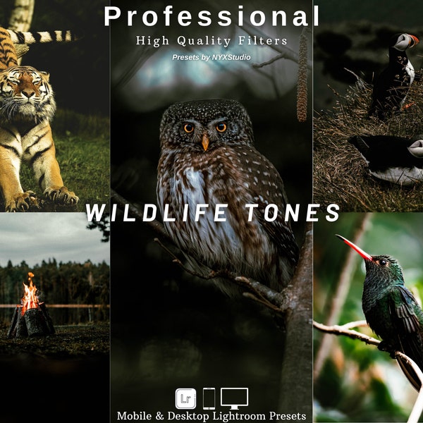 10 Wildlife Lightroom Presets | Handy + Desktop | Dunkles Holz, Tiere, Natur, Grün | Blogger und Instagram | Plus Adobe Camera Raw