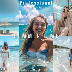 15 Summer Time Presets | Desktop & Mobile Presets | Summer Travel, Beach, Blue Water, Ocean | Blogger and Influencer Presets | Photo Filters