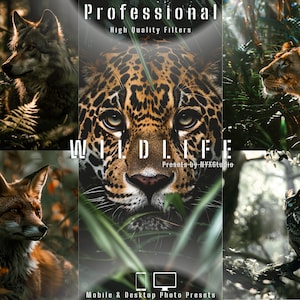 10 Wildlife Presets | Desktop & Mobile Presets | Dark Wood, Animals, Nature, Greeny | Blogger and Influencer Presets | Photo Filters