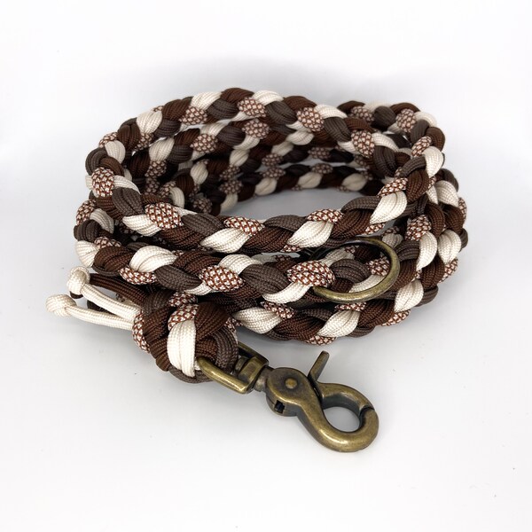 Paracord line | Dog leash *MOCCA CHOCOLATA* - adjustable