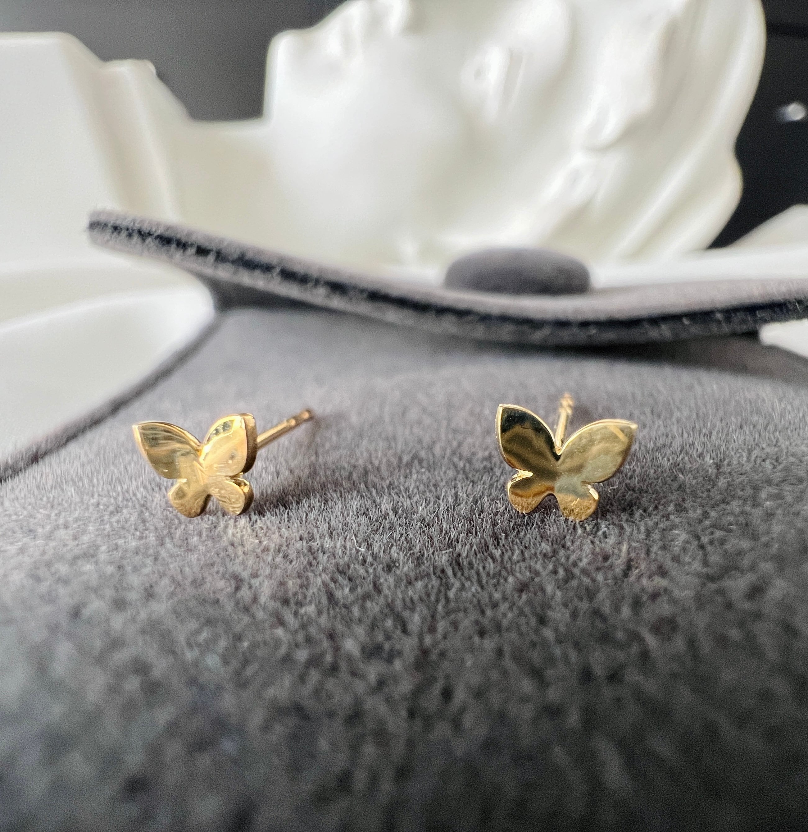 Small gold hotsell butterfly earrings