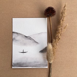 Aquarell Karte "Einsamkeit" | handgemalt | Beileidskarte | Kondolenzkarte | Grußkarte