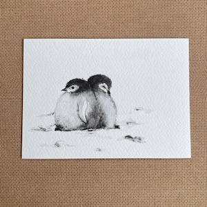 Aquarell Karte "Pinguine" | Grußkarten | handgemalt | jeder Anlass