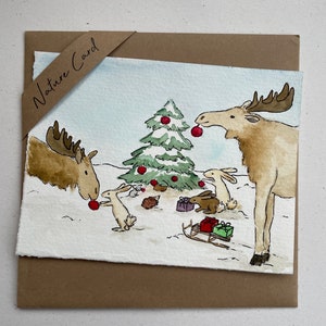 Weihnachtskarte "Weihnachten im Wald" | handmade | Aquarell Karte | Weihnachtsgrüße | Postkarte
