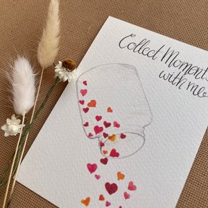 Selbstgemalte Aquarellkarte "Moments together" | Gemeinsame Momente | Jahrestag | Grußkarte | Hochzeit | Liebe | Patnerschaft | Verlobung