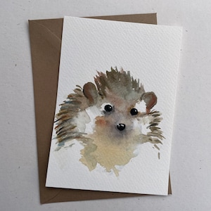 Grußkarte "Igel Merlin" | Aquarell-Karten | handgemalt | Postkarte | Naturgrüße | Nature-Love | Tierische Grüße