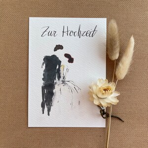 Selbstgemalte Hochzeitskarte | Aquarell Karte | Klappkarte | Grußkarte | Hochzeit | Liebe | Tanz