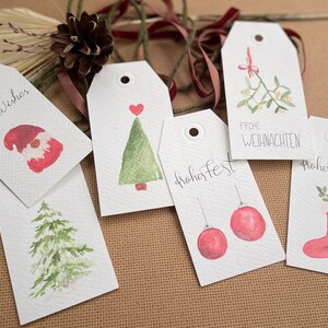 Geschenkanhänger - Set | 6er Set | handgemalt | Aquarellfarben | Weihnachten |