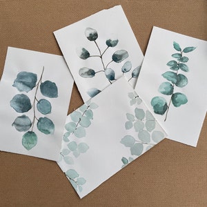 Karten-Set Eukalyptus | 4-Stück | Grußkarten | für jeden Anlass die passende Karte | Home-Dekor
