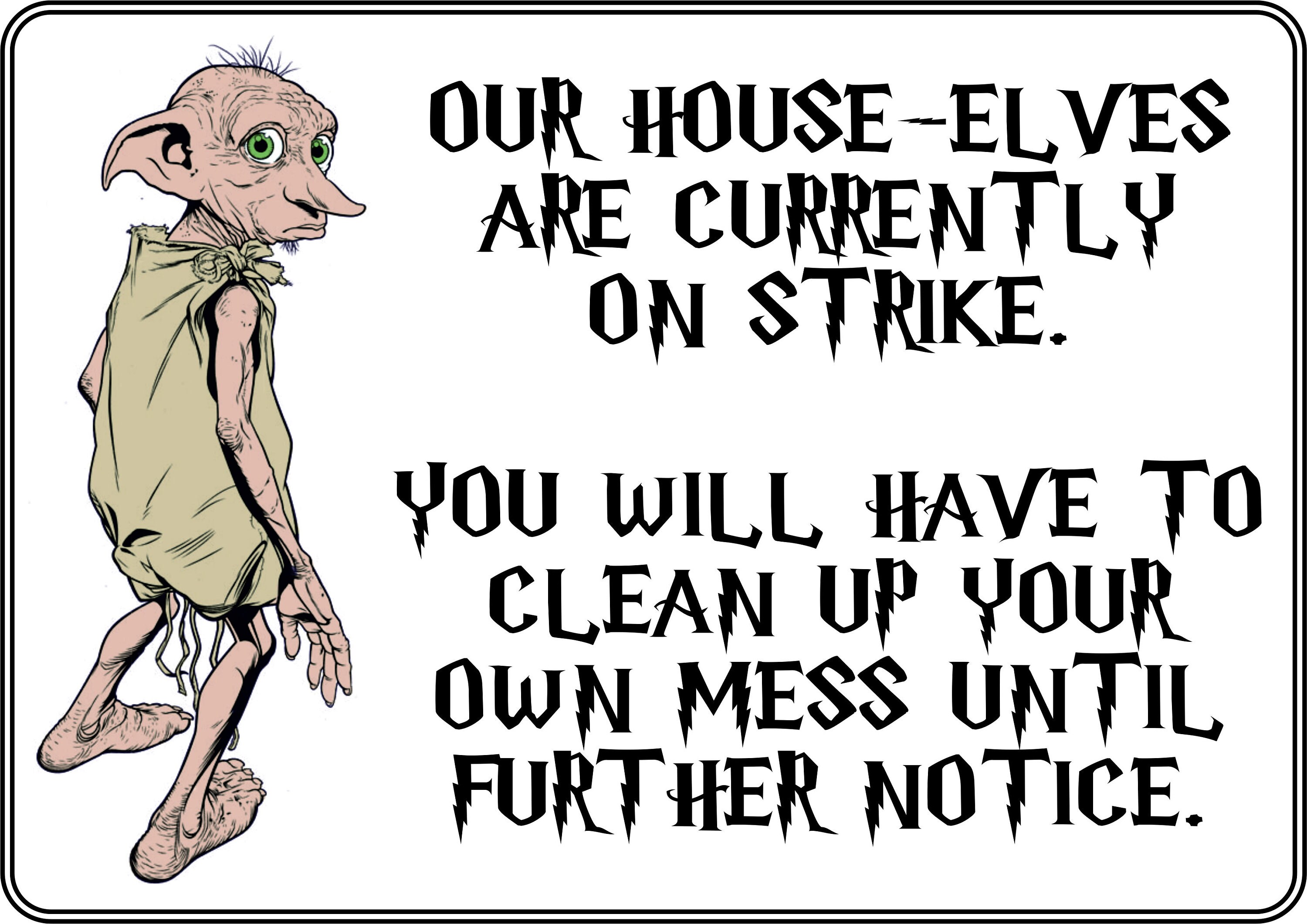 Harry Potter Poster & Hogwarts Dobby the House Elf Etsy UK