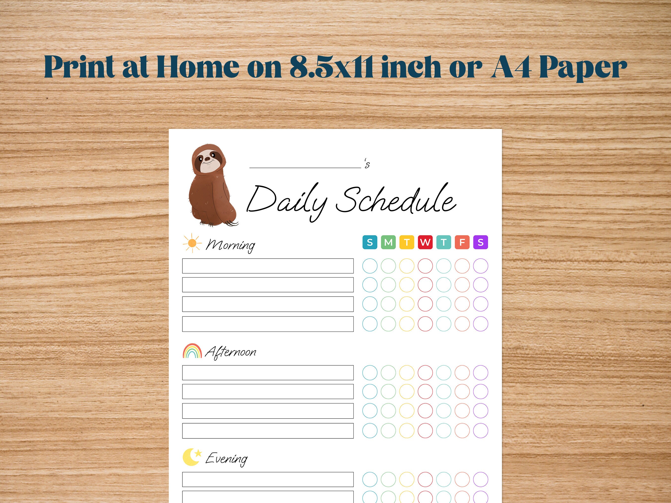 Kids Daily Planner, Digital, Printable, for Kids, Children, Instant ...