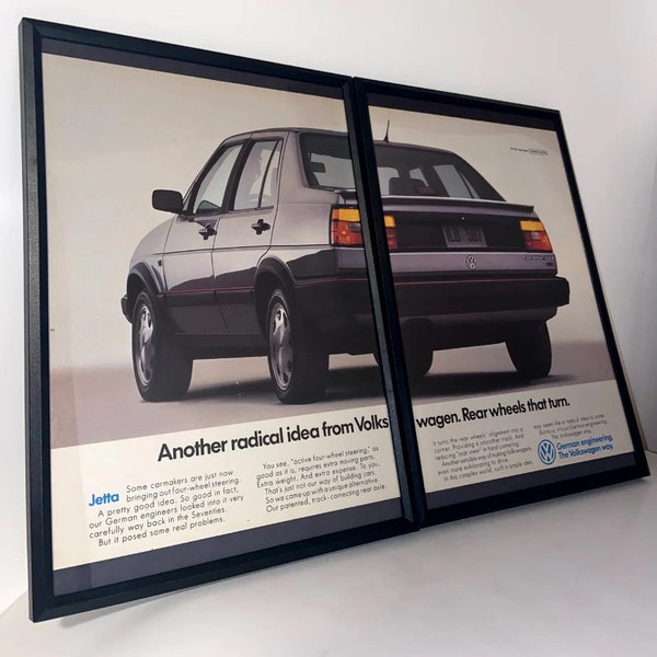 Volkswagen MK2 jetta rear wheels that turn framed ad