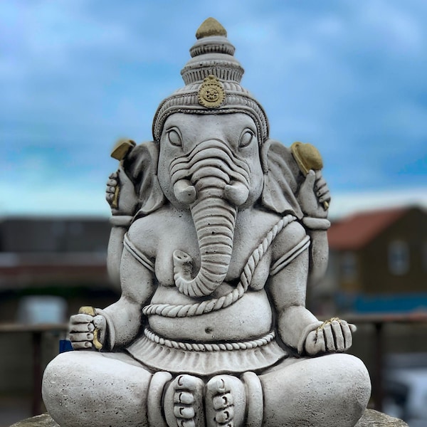 Ganesh zen Buddha statue zen garden ganesha indian elephant decor concrete figurine tone garden buddha Ganesh Lawn Ornament