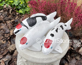 Decorative Concrete Koi Fish Statue for Backyard, Handmade Cement Fish Sculpture, Fishing Gift, Concrete Fish Figure, Fish Gifts for Garden