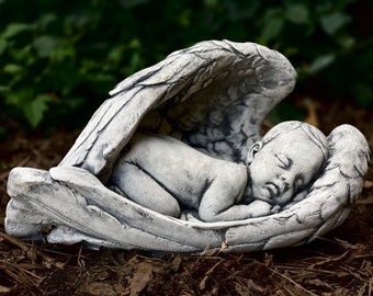 Concrete Angel Statue With Wings Yard Decoration Decorative Sculpture Lawn Ornament Outdoor Garden Angel Statue Angel Figurine Funeral