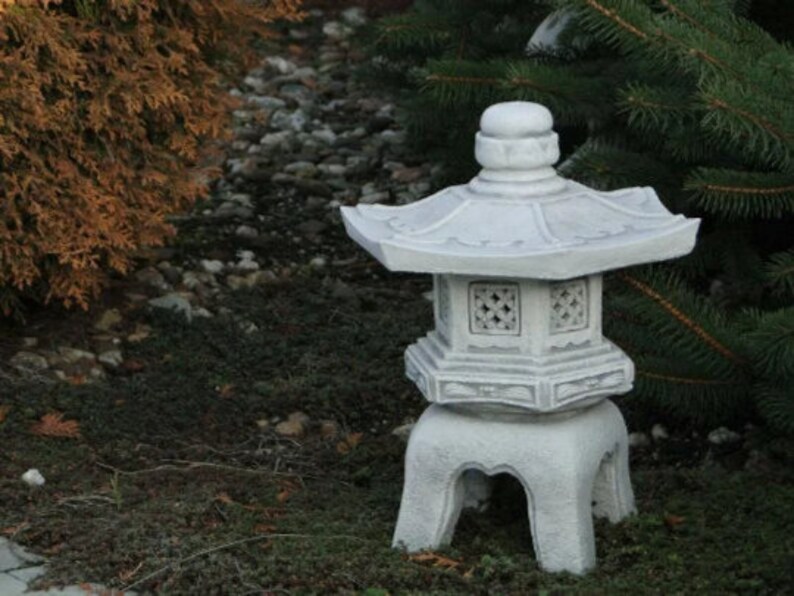 Concrete Zen Garden Ornament Pagoda Statue Cement Miniature Etsy