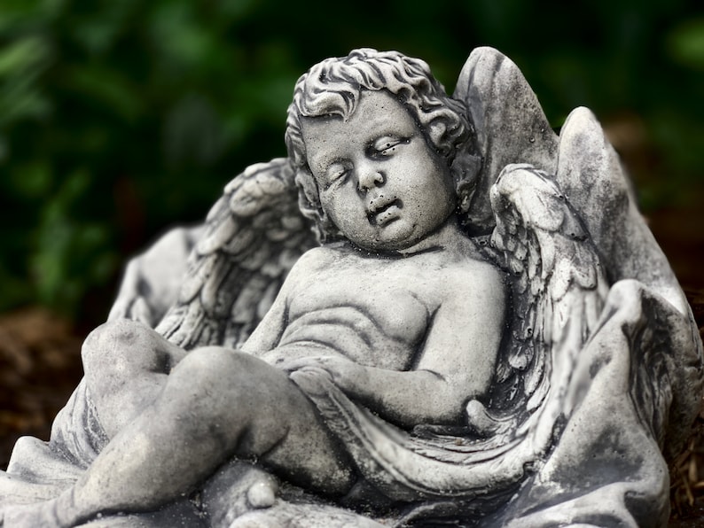 Sleeping Baby Angel Statue Outdoor Decor, Praying Angel Cherub Figurine ...