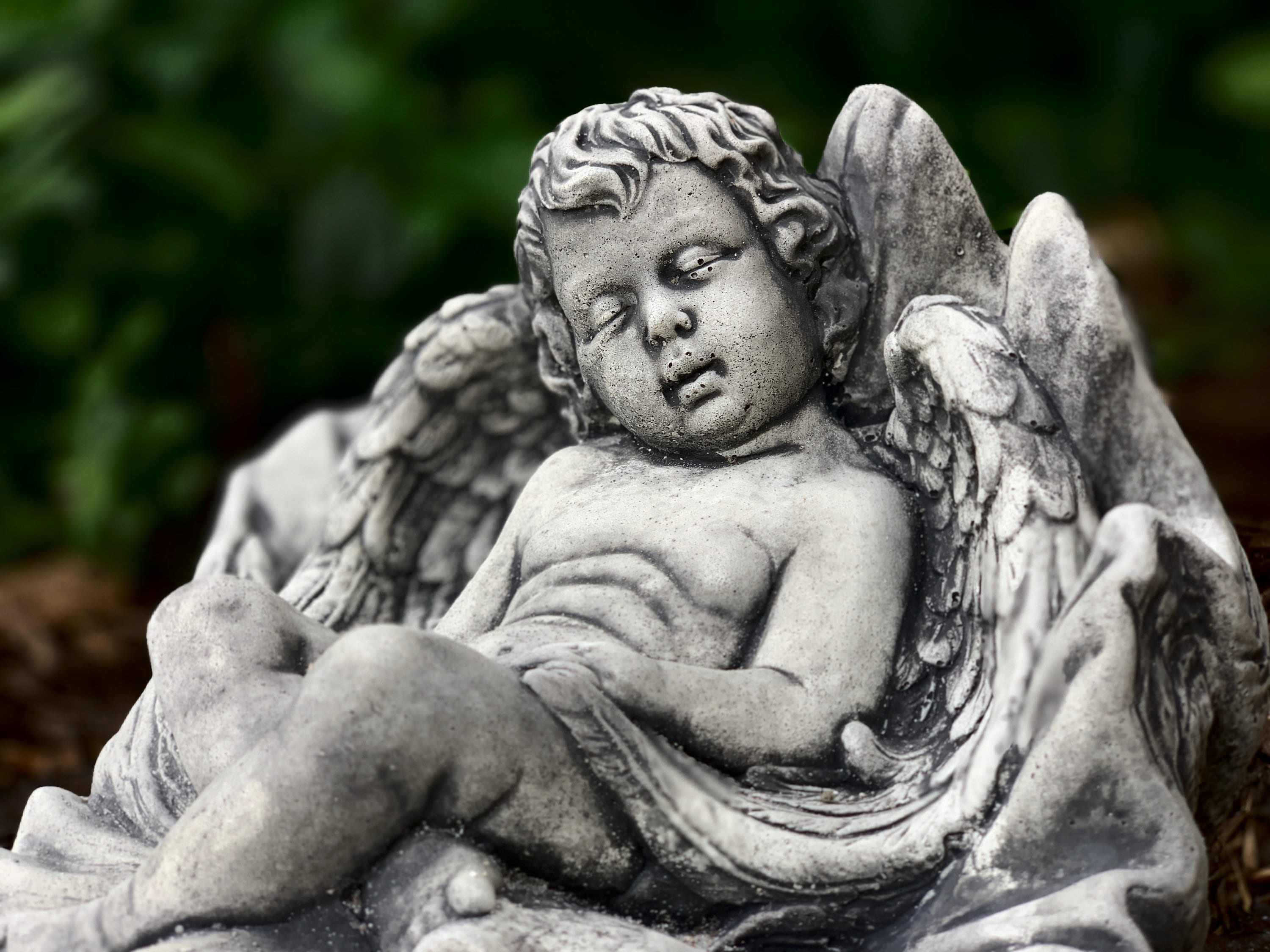 Sleeping Baby Angel Statue Outdoor Decor, Praying Angel Cherub Figurine ...