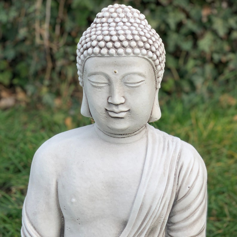 Concrete Large Sitting Buddha Statue Meditating Stone Buddha Garden ...