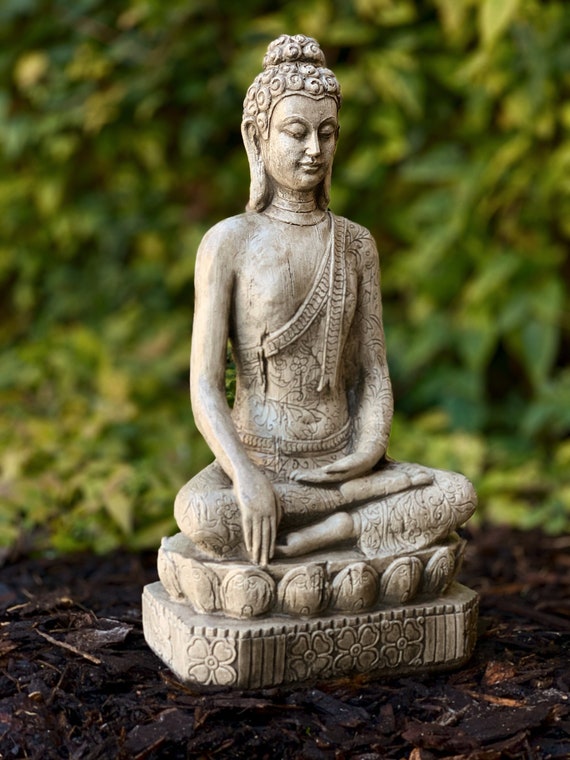 statue de jardin zen en béton de ciment en forme de maison