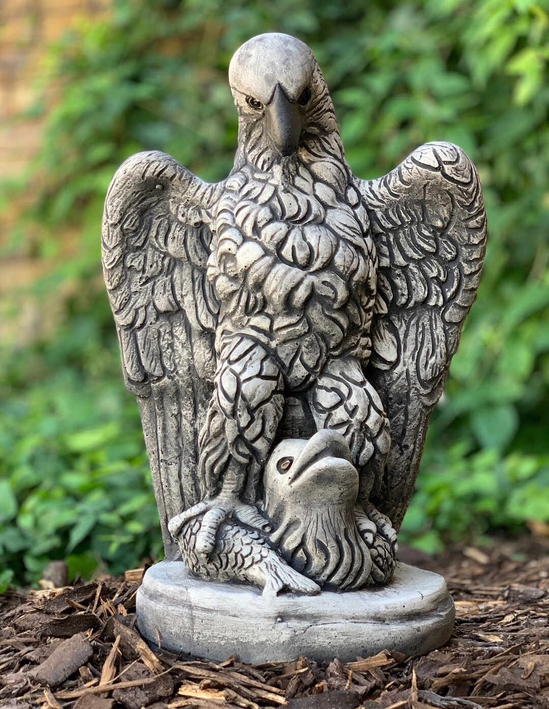 Concrete Bird Eagle Statue Backyard Figurine Stone Eagle Etsy