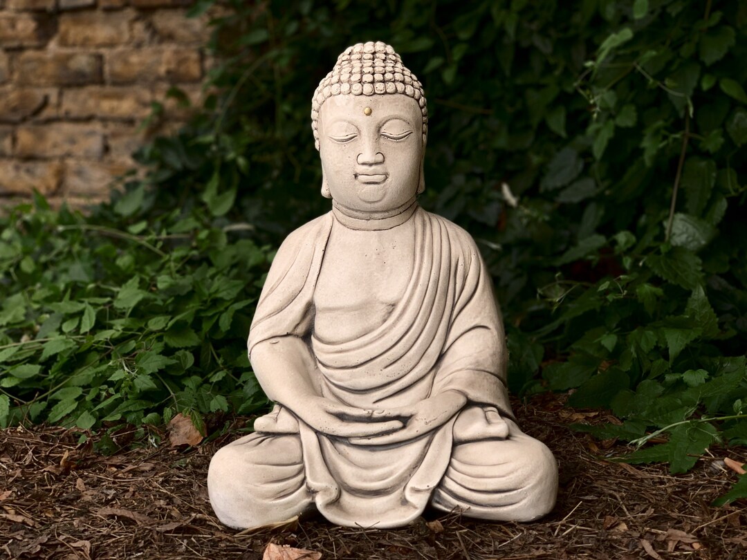 Cement Buddha Statue Meditation Room Sitting Concrete Buddha Zen Garden Buddha Ornament Backyard