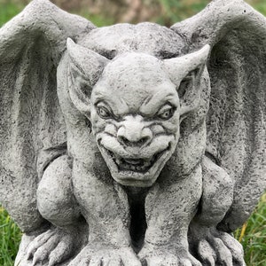 Concrete gargoyle mystic ornament massive Gargoyle figurine stone gargoyle backyard figurine grotesque statue lawn ornament image 4