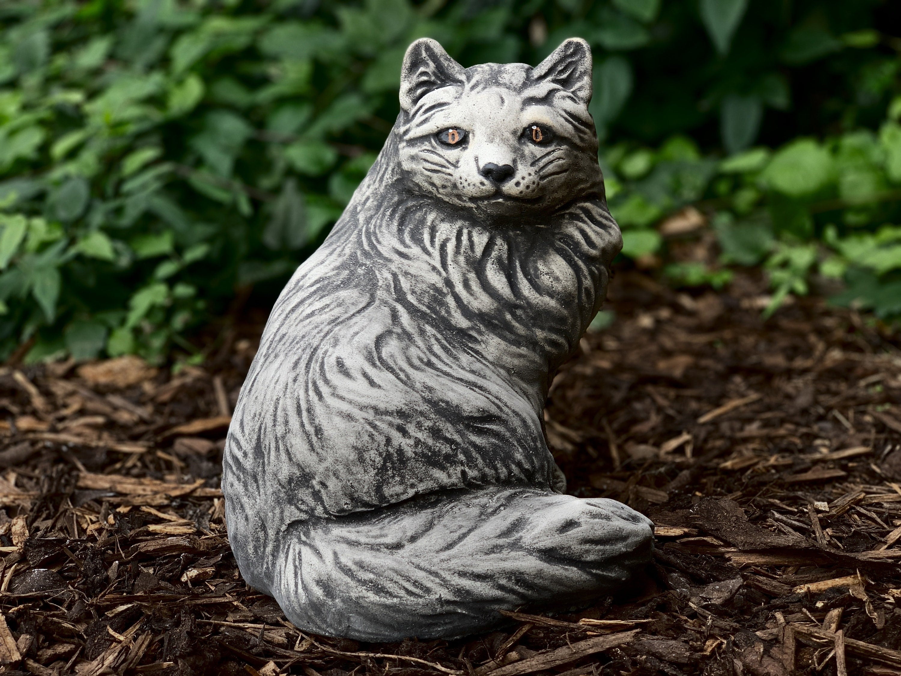 Pet memorial stone Cat figurine Garden Decor Concrete cat statue