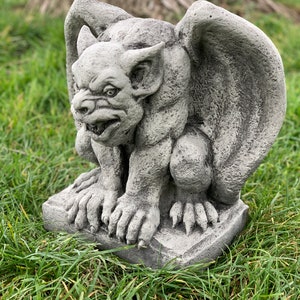 Concrete gargoyle mystic ornament massive Gargoyle figurine stone gargoyle backyard figurine grotesque statue lawn ornament image 2