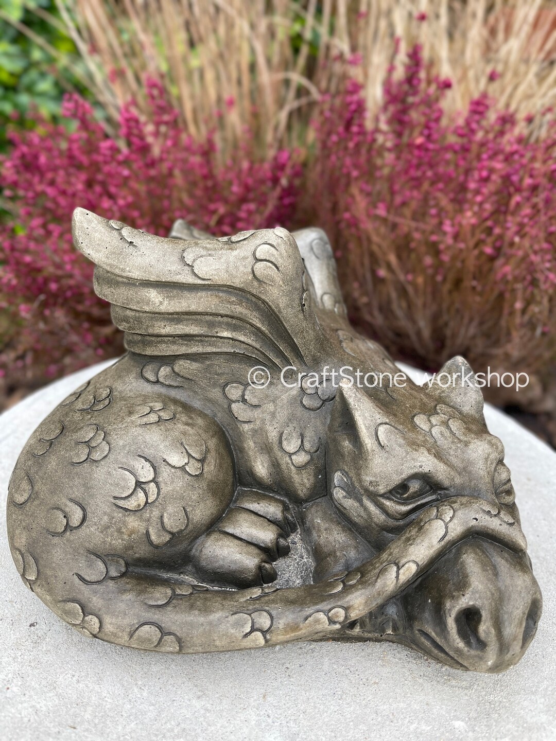 Large Japanese Dragon Statue for Backyard Decorations, Fairy Garden