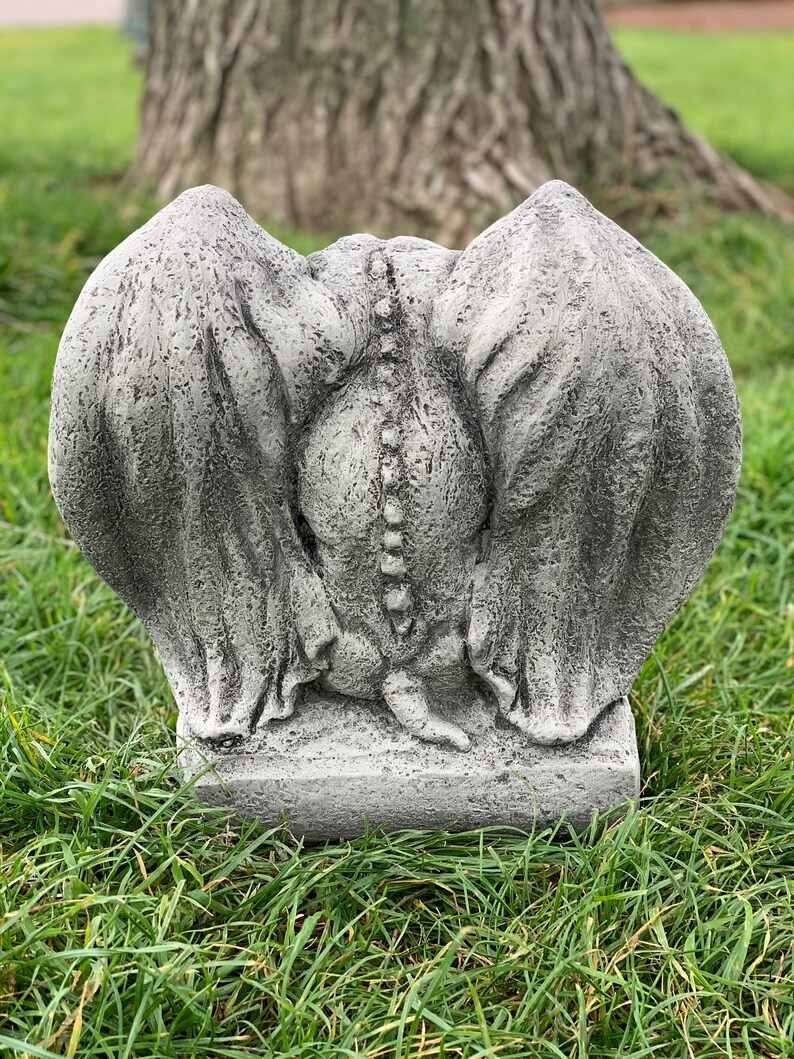 Concrete gargoyle mystic ornament massive Gargoyle figurine stone gargoyle backyard figurine grotesque statue lawn ornament image 5